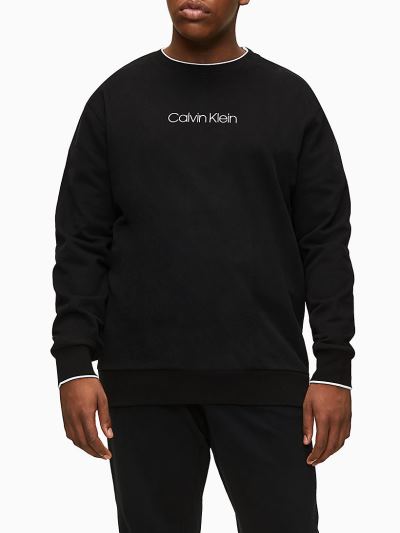 Calvin Klein Ruhák HU425444 | Calvin Klein Organic Cotton Logo Férfi Pulóver Fekete